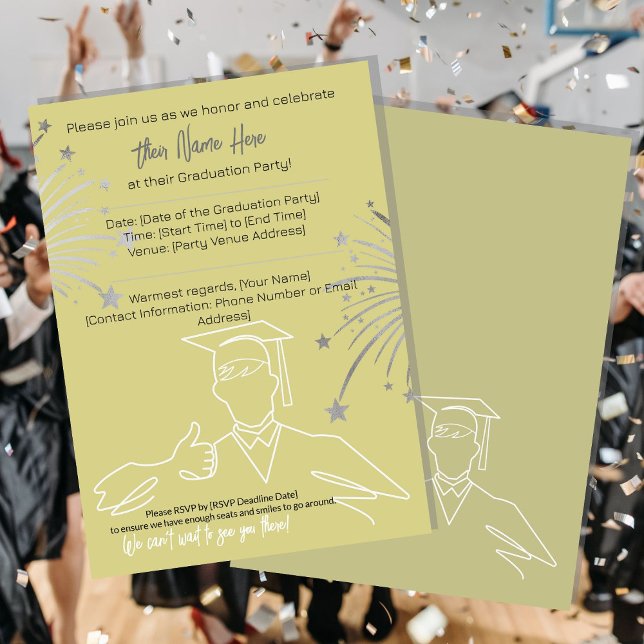 Invitación Grad fiesta de la celebración de la graduación uni (Party Front and back)