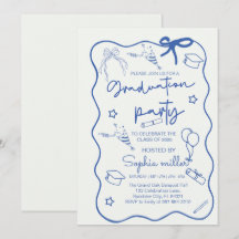 Grad Fiesta Retro Invitar Clase de 2025,Whimsical