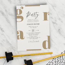 Invitación Grad Modern Olive Green Graduation Party