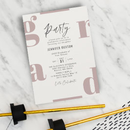 Invitación Grad Modern Purple & Beige Graduation Party