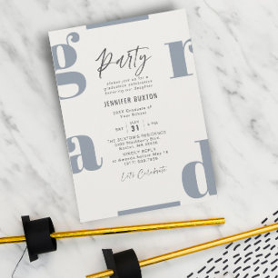Invitación Grad Modern Purple & Beige Graduation Party Invita