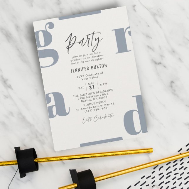 Invitación Grad Modern Purple & Beige Graduation Party Invita (Subido por el creador)