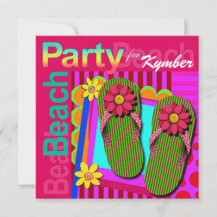 Invitación Grad Night Summer Fun Flip Flops - Beach Fiesta!