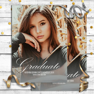 Invitación Grad Portrait Photo Template Graduation Party