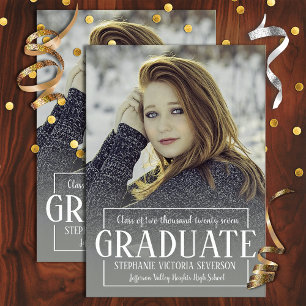 Invitación Grad Portrait Photo Template Graduation Party