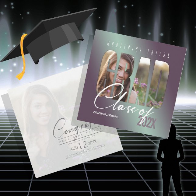 Invitación Grad Recorte de foto Gradiente Plum ID898 (Subido por el creador)