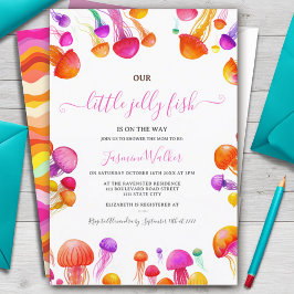 Invitación Gradiente amarillo rosa gradiente de pescado amari