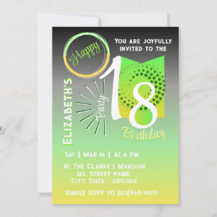 Invitación Gradiente con estilo con fecha de nacimiento del p