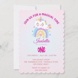 Invitación Gradiente de arcoiris de Unicornio mágico fiesta d