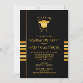 Invitación Gradiente de bronce y oro en la fiesta de graduaci