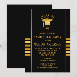 Invitación Gradiente de bronce y oro en la fiesta de graduaci