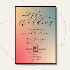 Invitación Gradiente de color pastel celeste elegante