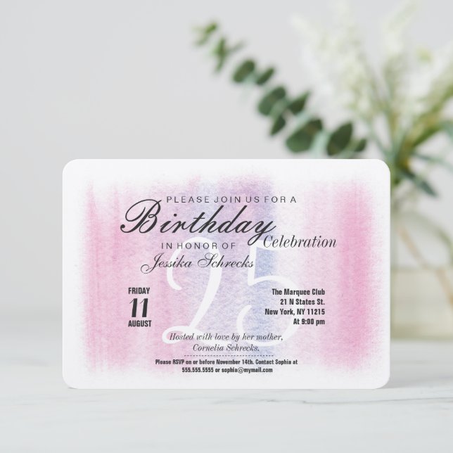 Invitación Gradiente de colores pastel (Anverso de pie)