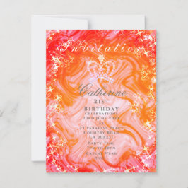 Invitación gradiente de corona brillante naranja m