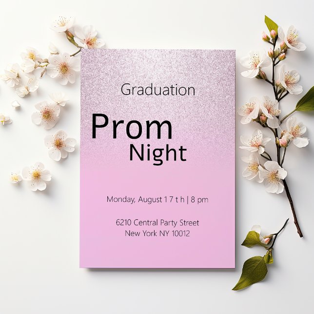 Invitación Gradiente lilac rosa de lujo Graduación Prom (Luxury pink silver lilac gradient Graduation Prom)