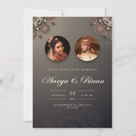 Invitación Gradiente marrón boda indio tradicional