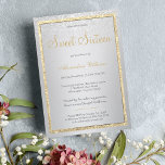 Invitación Gradiente purpurina dorado de lujo dorado Sweet 16<br><div class="desc">Purpurina de oro y plata de lujo gradiente Sweet 16 invitación. Esta encantadora minimalista gradiente plateado purpurina elegante dulce de dieciséis años es perfecta para cualquier chica de vidrio elegante y sofisticado. Este diseño es perfecto para un evento fiesta moderno y elegante. Diseñar con su propio mensaje e información. Todos...</div>