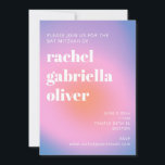 Invitación Gradiente retro Lavanda rosa Morado Bat Mitzvah<br><div class="desc">Invitación a Mitzvah de murciélago color rosa y morado de lavanda retro moderno</div>
