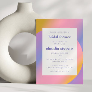Invitación Gradiente rosa morado grueso Ducha de novia
