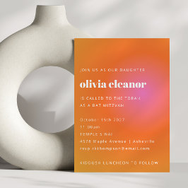 Invitación Gradiente rosado Naranja Retro Gradiente formal Ba