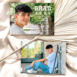 Invitación Grado 2 Foto Graduación moderna