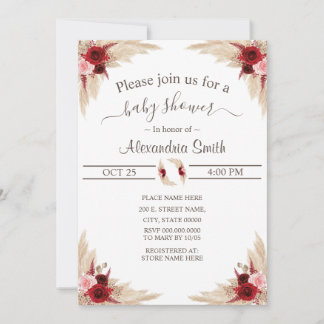Invitación Grado Boho Pampas | BABY SHOWER