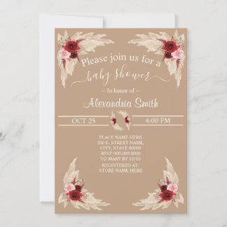 Invitación Grado Boho Pampas | BABY SHOWER