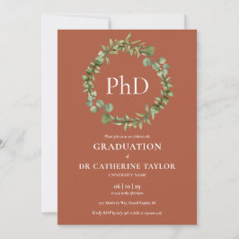 Invitación Grado de Doctor Guirnalda de Terracota Graduación