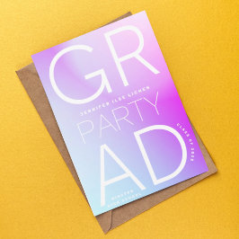 Invitación Grado de secundaria Fiesta Ombre blanco moderno Mí