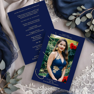 Invitación Grado de tipografía de escritura fotográfica de mo