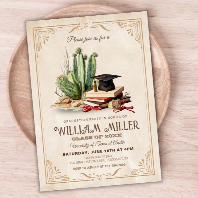 Invitación Grado de vaquero del partido de graduación occiden (Subido por el creador)