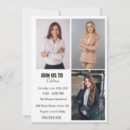 Invitación Grado moderno multifotografía 2025 de la fiesta de