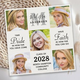 Invitación Grado Personalizado 5 Graduación de Collage de fot