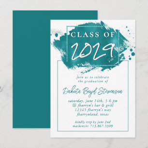 Invitación Grado pintado   Fiesta de pincel de salpicadura Ve