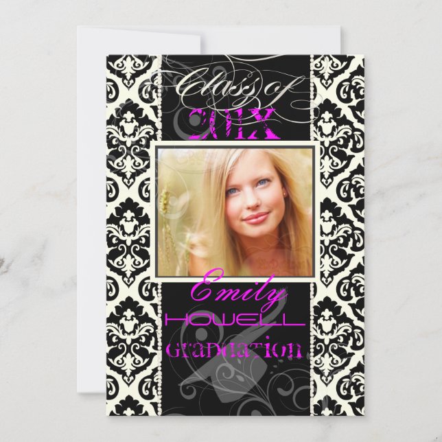 Invitación Grados PixDezines 2012, colores olivia damasco/diy (Anverso)