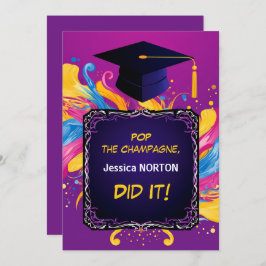 Invitación Grads fiesta divertida y vibrante