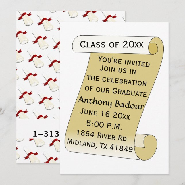 Invitación Graduación (Anverso / Reverso)