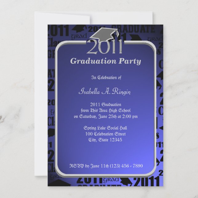 Invitación Graduación 2011/ Azul zafiro (Anverso)