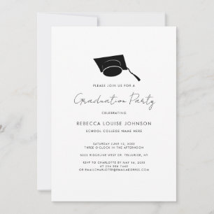 Invitación Graduación 2023 Guiones Tiras Elegantes Fiesta Gra