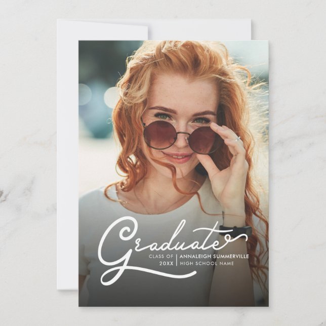 Invitación Graduación 2024 Fiesta de graduación con foto con  (Anverso)