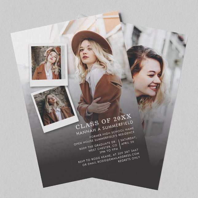 Invitación Graduación 2025 Fiesta de grado de Collage de foto (Graduation 2025 Photo Collage Grad Party Invitation)
