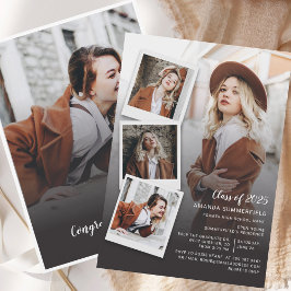 Invitación Graduación 2025 Fiesta de grado de Collage de foto