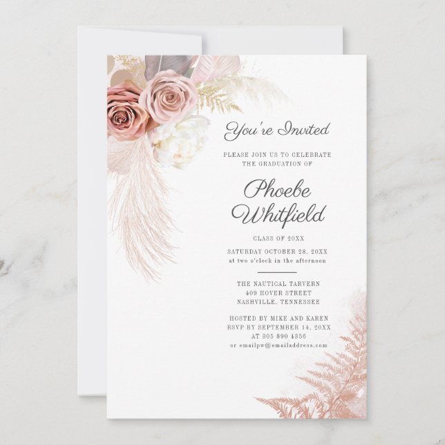 Invitación Graduación 2025 Fiesta de Grado Pampas (Anverso)