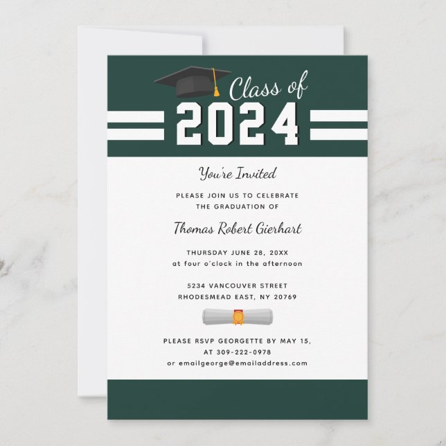 Invitación Graduación 2025 Fiesta de Graduado de Escritura Fo (Anverso)