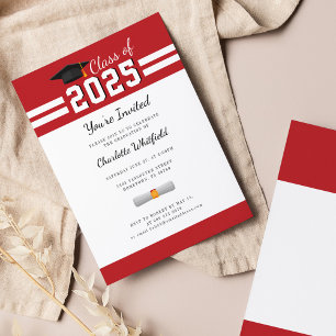 Invitación Graduación 2025 Fiesta de Guardias Blancos Rojos