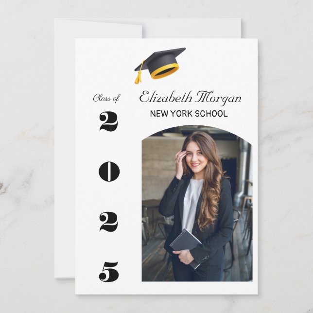 Invitación Graduación 2025 Fiesta Multifoto Grado Moderno (Anverso)
