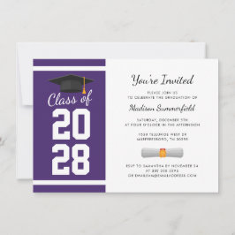 Invitación Graduación 2025 Fiesta Purple Grad