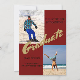 Invitación Graduación 2 Foto Celebración masculina moderna de