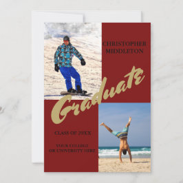 Invitación Graduación 2 Foto Celebración masculina moderna de