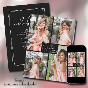Invitación Graduación 4 Fiesta de Collage de fotos
